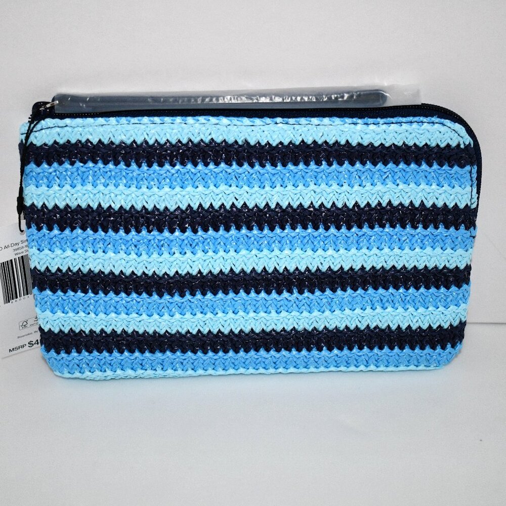 Vera Bradley Straw All-Day Simple Wristlet in Wave Stripe #39858-18750 NWT